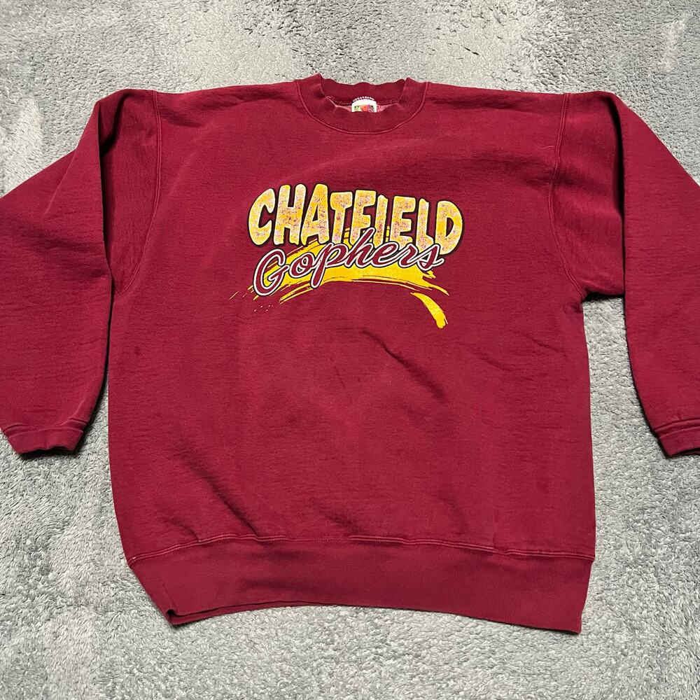 Chatfield Gophers Vintage Sweatshirt Fruit of the loom Maroon Mens Large